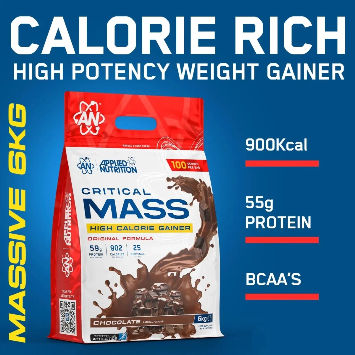 Applied Nutrition Critical Mass Original 6kg High Calorie Gainer